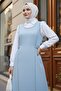 Belgin Hijab Jeans Gilet 770 - Light Blue - 3
