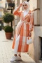 Nevin Double Pocket Double Breasted Collar Hijab Cardigan 405 - Orange