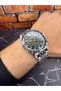 Men's Wristwatch – Green Dial – Stainless Steel Case – Steel Band – Chronograph - 6