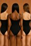 3 Pieces of Snap Fastener Badi Black Premium Cotton Stretch Fabric Bodysuit - 2
