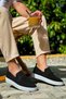 Kb114 Men's Casual Laceless Knitwear Sports Sneaker Shoes Tbt - Black