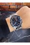 Men's Wristwatch – Dark Blue Dial – Stainless Steel Case – Steel Band – Chronograph - 9