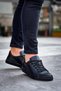 Kb122 Men's Casual Lace-Up Leather Sports Sneaker Shoes Cst - Black - 2