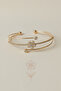 Gold Waterway Zircon Stone Daisy Flower Stone Detailed Adjustable Bracelet - 3
