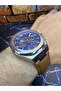 Men's Wristwatch – Navy Blue Dial – Stainless Steel Case – Brown Leather Band - 6