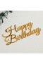 3PCS Gold 3pcs Glitter 'Happy Birthday' Cake Topper Set Golden Acrylic Decor Sticks Banner Sign for - 4