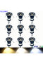 هيكل أسود 120D، 9 مصابيح، أبيض دافئ 3000 كلفن، IP65، 1 واط، مصباح LED صغير قابل للتعتيم، كشاف خارجي للدرج