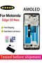 Blue With Frame 6.4'' AMOLED For Edge 50 Neo LCD Display Touch Screen Digitizer For Moto Edge50 Neo - 6