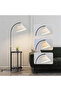 مصباح أرضي مقوس مع طاولة جانبية، إضاءة LED قابلة للتعتيم بثلاثة ألوان، مصباح قائم بقوة 12 واط مع رف تخزين