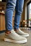 Men's Lace-Up Low Sole Sneakers Round Toe 100% Linen Functional Durable Stylish - 5