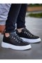 Kb-X4 Men's Casual Lace-Up Leather Sports Sneaker Shoes Cbt - Black - 3