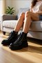 Women's Round Toe Lace-Up Thick Sole Boots 100% Synthetic Leather Functional Durable Comfortable - 3
