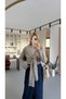 Mink Knitwear Sweater with Shawl Detail