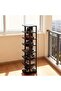 9-Tier Vertical Foldable Shoe Rack — Space-Saving Stackable Organizer Black - 3