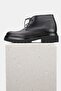 حذاء رجالي أسود من الجلد الطبيعي الأصلي مقاس 39-45-46 برباط - 2