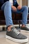 Men's Lace-Up Low Sole Sneakers Round Toe 100% Linen Functional Durable Stylish