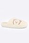 Ecru House Slippers with Teddy Bears on the Side