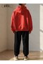 Unisex Red Oversized Hoodie & Black Jogger Tracksuit Set - 2