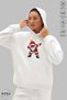 Unisex Hoodie Long Sleeve Santa Claus Printed Hooded Fleece-Lined Oversized Cotton Sweatshirt - 4