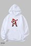 Unisex Hoodie Long Sleeve Santa Claus Printed Hooded Fleece-Lined Oversized Cotton Sweatshirt - 7