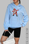 Unisex Hoodie Long Sleeve Santa Claus Printed Hooded Fleece-Lined Oversized Cotton Sweatshirt - 3