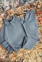 Men's Nardo Gray Oversized Roberto Reglan Sleeve Buttoned Sweat Baggy Tracksuit Bottom-Top Set - 3
