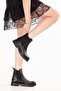 Genuine Leather Double Elastic Daily Lightweight Boots Shakira Black - 8