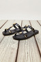 Women's Flat Sole Square Toe Faux Leather Decorated Sandals Functional Durable Quality Stylish - 5