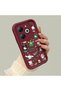 Tecno Spark 20/20C Compatible Christmas Festival Pattern Burgundy Silicone Anti-Fall Case - 3