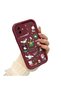 Samsung Galaxy A04 Compatible Christmas Festival Pattern Burgundy Silicone Anti-Fall Case - 2