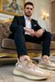Men's Lace-Up Sneakers Round Toe Flat Sole Functional Durable Quality Comfortable