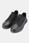 Men's Black Genuine Natural Leather Orthopedic Sole Comfort Lace-Up Shoes - 3