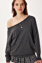 Open Shoulder Knitwear Sweater Lfn0142 Anthracite