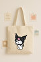 Kawaii Style Cute Black Eared Character Printed Tote Bag