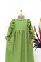 Girl's Linen Dress - Hüma Model Long Hijab Dress Mint Green - 4