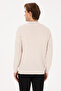 Men's Slim Fit Half Zipper Cream Melange Sweater 50314155-Vr159 - 5