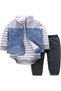 MiniMe Three-Piece Clothing Set for Girls | 12–18 Months | Blue & Pink | Cotton | High Quality