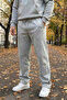 Men's Gray Melange Relaxed Fit 3 Thread Ş Fleece-Lined Sweatpants