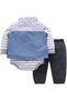 MiniMe Three-Piece Clothing Set for Girls | 12–18 Months | Blue & Pink | Cotton | High Quality - 2