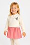 Girl's Trendy Design Collared Premium Sweatshirt Dress - 3