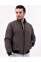 Men's Brown Transitional Coat – Mock Neck , Zippered, Lightweight Bomber Jacket - 6