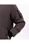 Men's Brown Transitional Coat – Mock Neck , Zippered, Lightweight Bomber Jacket - 5