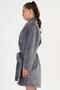 Women's Welsoft Fabric Soft Textured Shawl Collar Smoked Color Dressing Gown C1T2N1304 - 3