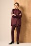Women's Quilted Detail Suit Plum 30910