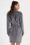 Women's Welsoft Fabric Soft Textured Shawl Collar Smoked Color Dressing Gown C1T2N1304 - 4