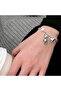 Titanium Steel Elastic Bracelet with Teddy Bear & Heart Figures – Fashion, Accessory - 2