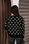 Round Crew Neck Bow Tie Bowknot Argyle Jacquard Long Sleeve Standard Fit Knitwear Sweater - 2