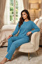 Thick Winter Interlock Striped Long Sleeve Knit Pajama Set - 5
