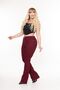 Women's Spanish High Waist Plus Size Stretchy Burgundy Pants
