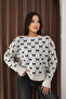 Round Crew Neck Bow Tie Bowknot Argyle Jacquard Long Sleeve Standard Fit Knitwear Sweater - 3